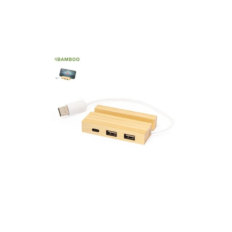 HUB USB Cirzo en Bambou - Écologique et Pratique
