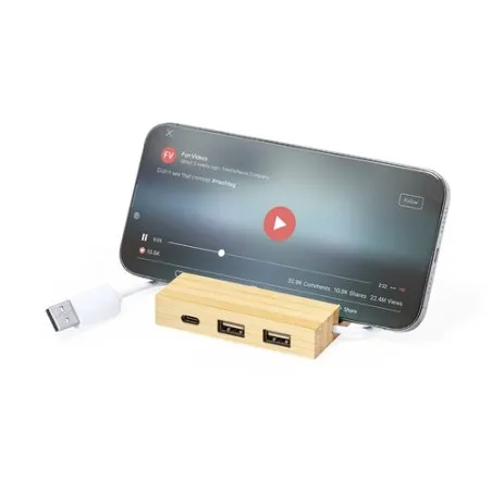 HUB USB Cirzo en Bambou - Écologique et Pratique