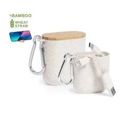 Câble de Charge Écologique et Pratique Personnalisé Brayce Matières : acier inoxydable Couleurs : blanc 2