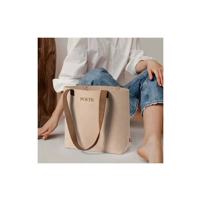 Sac Écologique Chic Personnalisé de Shopping Kompul - pas cher Taille textile : L Couleurs : bleu marine Matières : polyester re