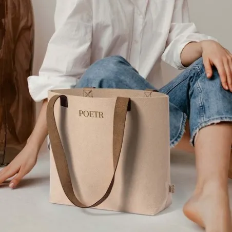 Sac Écologique Chic Personnalisé de Shopping Kompul - pas cher Taille textile : L Couleurs : bleu marine Matières : polyester re