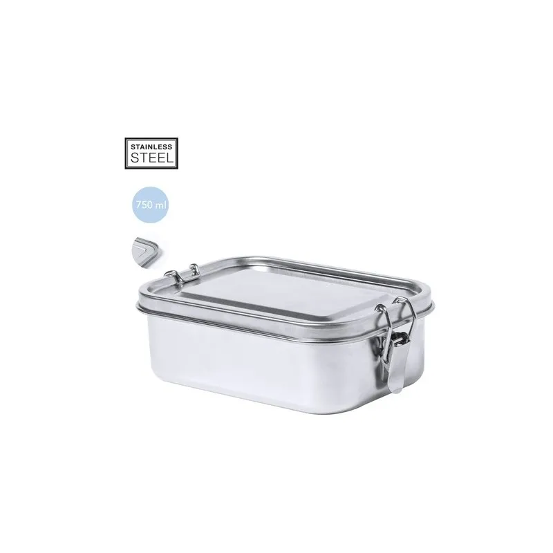 Boîte à déjeuner personnalisable en acier inoxydable Yalac Matières : polyester Couleurs : marron