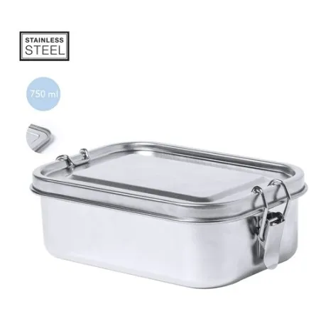 Boîte à déjeuner personnalisable en acier inoxydable Yalac Matières : polyester Couleurs : marron