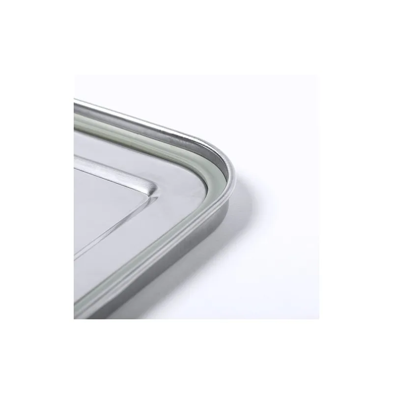 Boîte à déjeuner personnalisable en acier inoxydable Yalac Matières : polyester Couleurs : marron impression haute définition