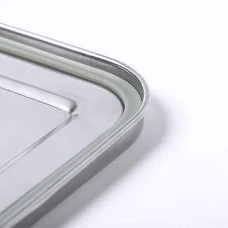 Boîte à déjeuner personnalisable en acier inoxydable Yalac Matières : polyester Couleurs : marron impression haute définition