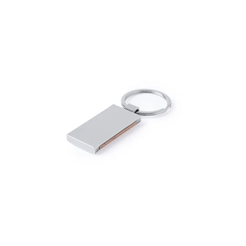 Porte-clés personnalisés en métal et bois naturel pas cher Vitolok Matières : aluminium recyclé&nbsp; Couleurs : rouge impression hau
