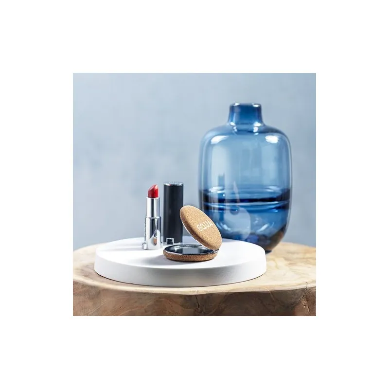 Miroir de Poche Écologique Personnalisé Alunax pas cher Matières : coton recyclé Couleurs : naturel marquage laser ultra précis