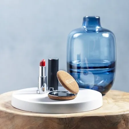 Miroir de Poche Écologique Personnalisé Alunax pas cher Matières : coton recyclé Couleurs : naturel marquage laser ultra précis