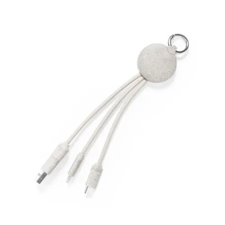 Câble de Charge Écologique et Pratique Personnalisé pas cher - Dumof Matières : polyester Taille textile : S Couleurs : blanc