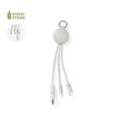 Câble de Charge Écologique et Pratique Personnalisé pas cher - Dumof Matières : polyester Taille textile : S Couleurs : blanc 2