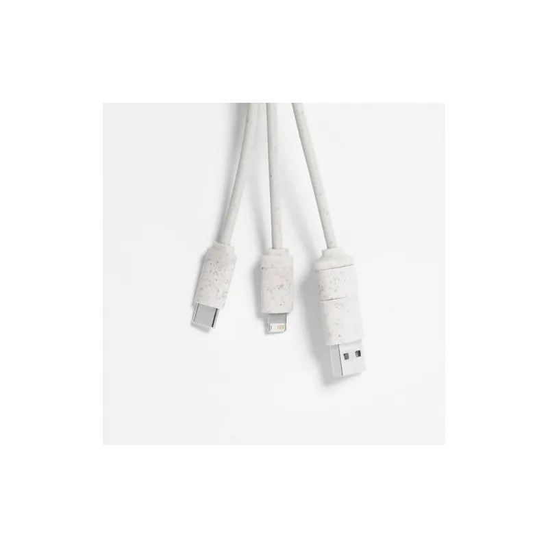 Câble de Charge Écologique et Pratique Personnalisé pas cher - Dumof Matières : polyester Taille textile : S Couleurs : blanc go