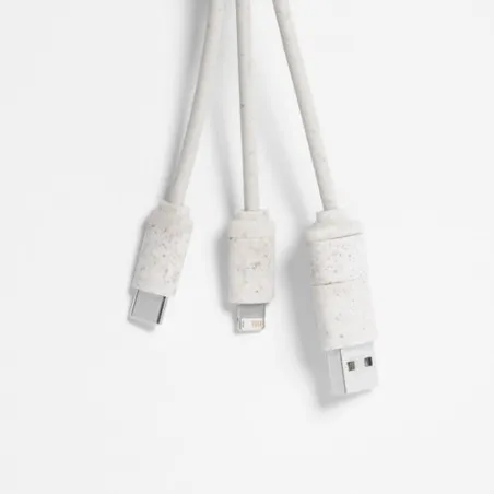 Câble de Charge Écologique et Pratique Personnalisé pas cher - Dumof Matières : polyester Taille textile : S Couleurs : blanc go