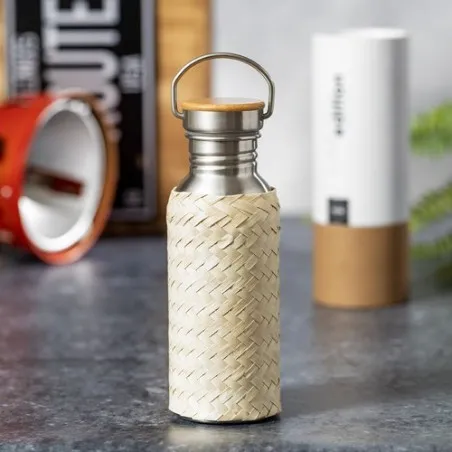 Gourde Éco-Design Personnalisée Unique Ninvux Matières : coton Couleurs : bleu marquage laser ultra précis