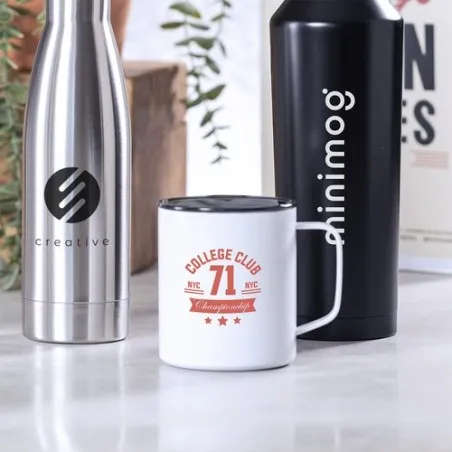 Mug isotherme personnalisé thermique Hanna Matières : acier inoxydable Couleurs : vert foncé cadeau client original