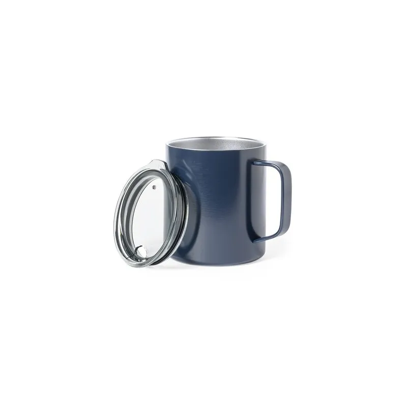 Mug isotherme personnalisé thermique Hanna Matières : acier inoxydable Couleurs : noir objet promotionnel éco-responsable