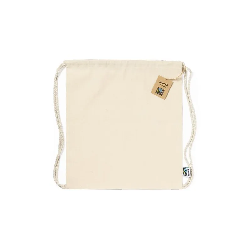Sac à Dos Écologique Personnalisé 100% Coton Fairtrade Sanfer Matières : polypropylène (PP) Couleurs : noir marquage laser ultra