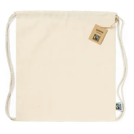 Sac à Dos Écologique Personnalisé 100% Coton Fairtrade Sanfer Matières : polypropylène (PP) Couleurs : noir marquage laser ultra