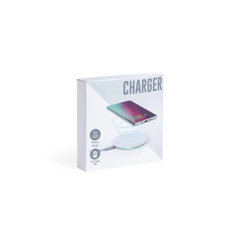 Chargeur Rapide Sans Fil Personnalisé 10W Pas Cher Lumbert Matières : bois Couleurs : rouge goodies publicitaire événementiel