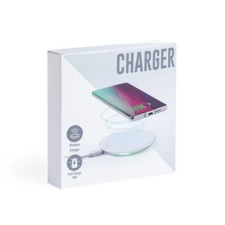 Chargeur Rapide Sans Fil Personnalisé 10W Pas Cher Lumbert Matières : bois Couleurs : rouge goodies publicitaire événementiel