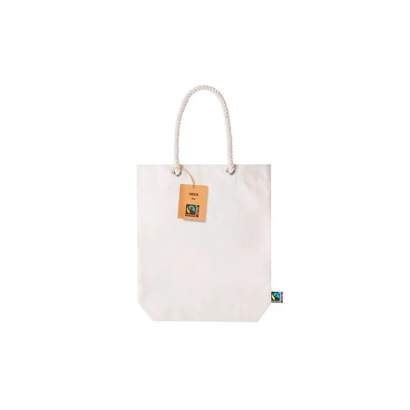 Sac Éthique Personnalisé de Shopping Hexa Fairtrade pas cher Matières : polyester Couleurs : noir