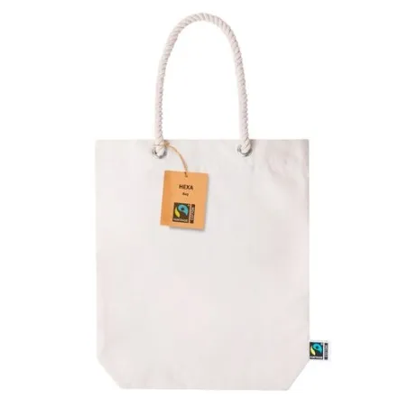 Sac Éthique Personnalisé de Shopping Hexa Fairtrade pas cher Matières : polyester Couleurs : noir