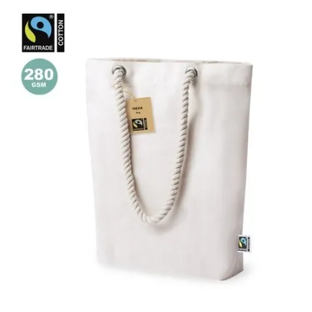 Sac Éthique Personnalisé de Shopping Hexa Fairtrade pas cher Matières : polyester Couleurs : noir personnalisable avec votre log