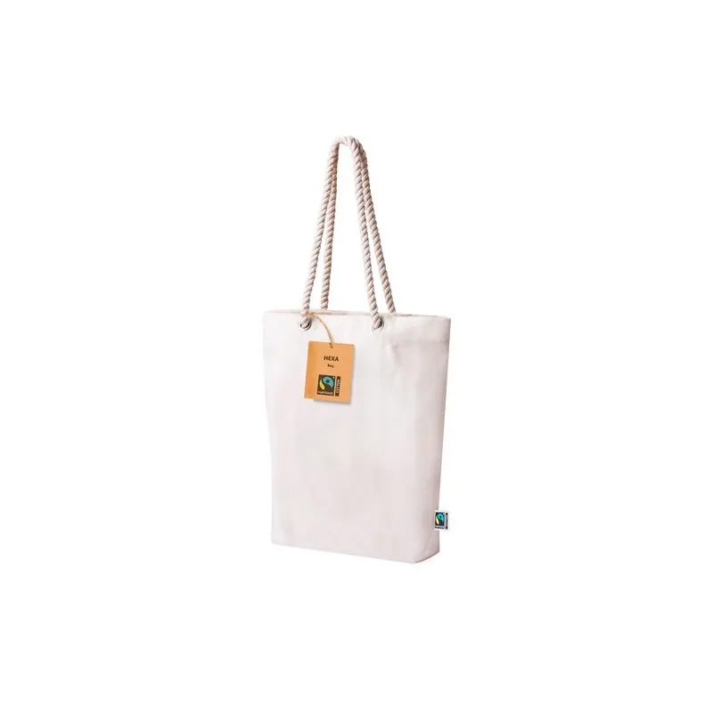 Sac Éthique Personnalisé de Shopping Hexa Fairtrade pas cher Matières : polyester Couleurs : noir goodies publicitaire événement