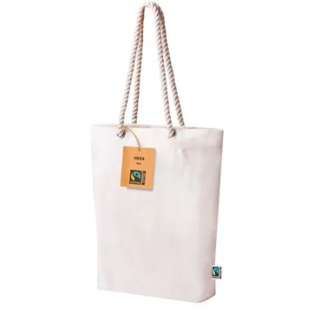 Sac Éthique Personnalisé de Shopping Hexa Fairtrade pas cher Matières : polyester Couleurs : noir goodies publicitaire événement