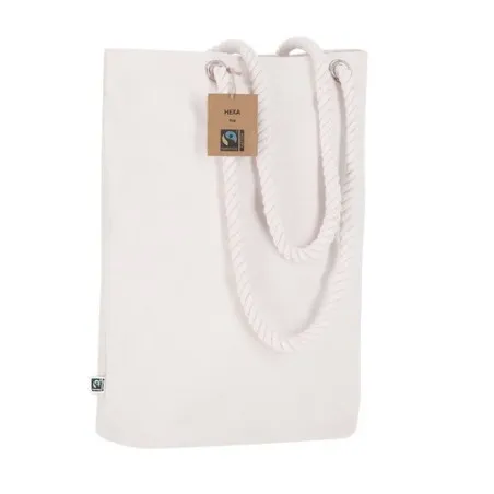 Sac Éthique Personnalisé de Shopping Hexa Fairtrade pas cher Matières : polyester Couleurs : noir objet promotionnel éco-respons