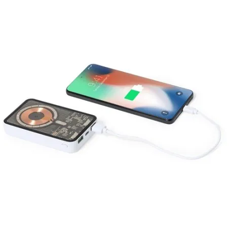 Power Bank Écologique Personnalisé Bramson - Accessoire High Tech à Port USB Matières : polyester Couleurs : rouge goodies publi