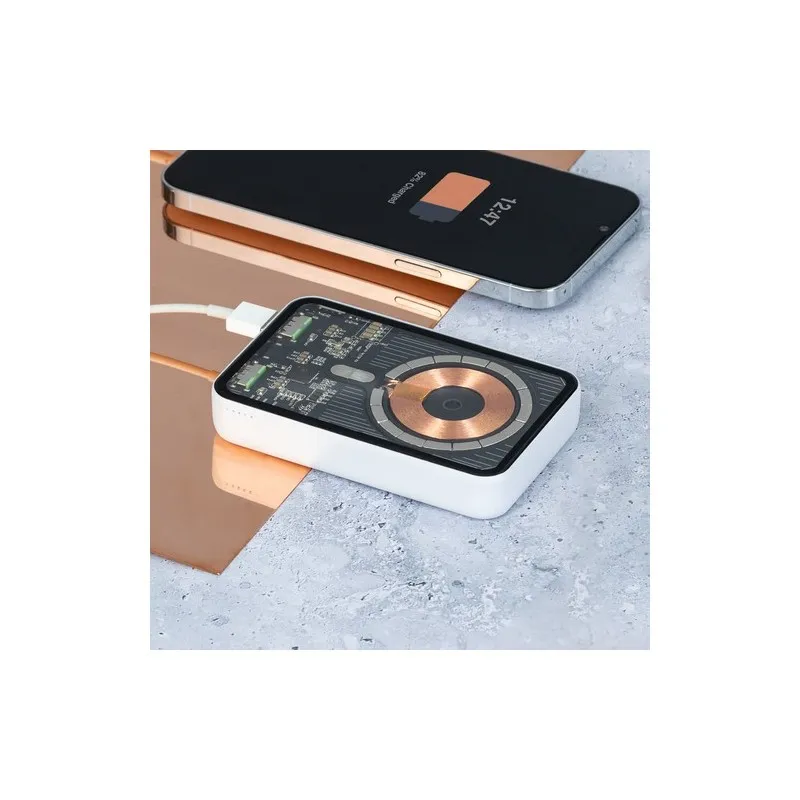 Power Bank Écologique Personnalisé Bramson - Accessoire High Tech à Port USB Matières : polyester Couleurs : rouge impression ha