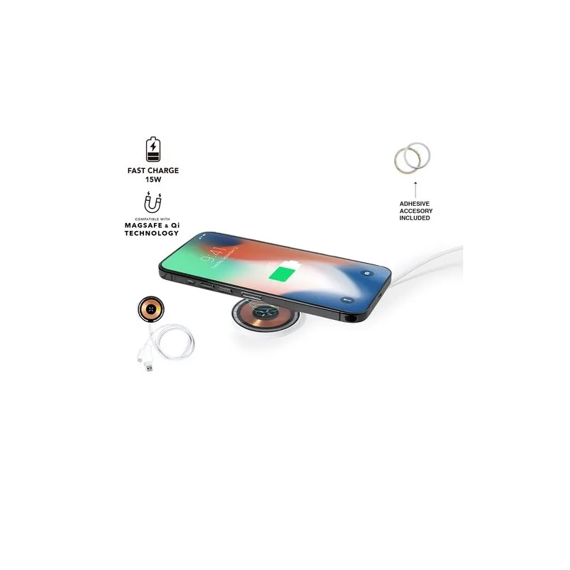 Chargeur Sans Fil Épuré Personnalisé Andrew Matières : ABS Couleurs : jaune personnalisable avec votre logo