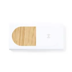 Chargeur Écologique Sans Fil Personnalisé - Power Bank Ditte Matières : coton recyclé Couleurs : rouge