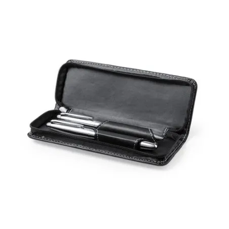 Set de stylos et rollers personnalisés en similicuir Niveum pas cher Couleurs : blanc Contenance : 500 ml marquage laser ultra p