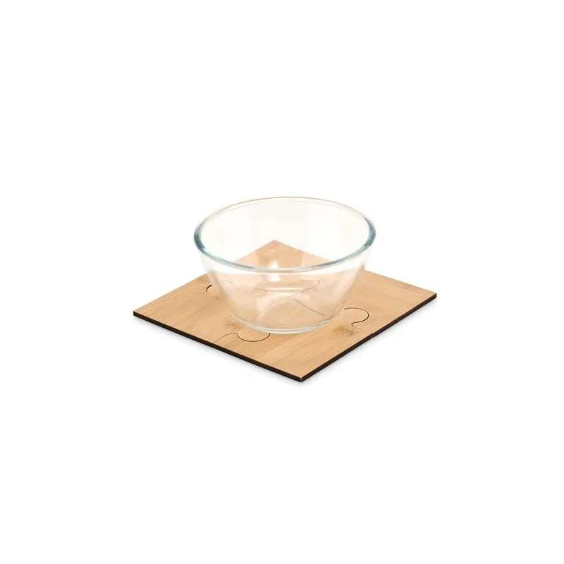 Lot de 4 sous-verres puzzles personnalisés LEPY Matières : polypropylène (PP) Couleurs : givré Contenance : 1 L cadeau entrepris