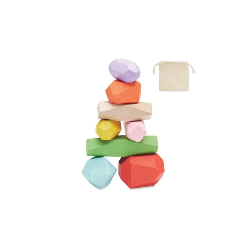 Jeu de 8 Pierres Empilables en Bois DOLMEN