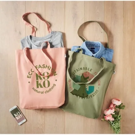 Sac shopping écologique en toile 270 gr/m personnalisé COCO Matières : liège Couleurs : blanc cadeau collaborateur premium
