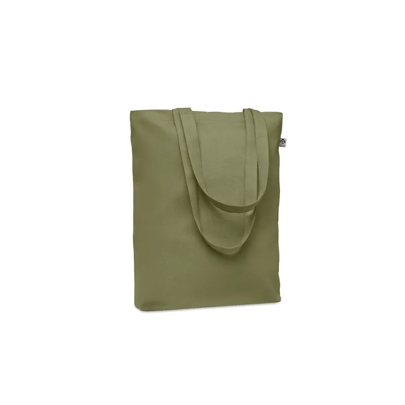 Sac shopping écologique en toile 270 gr/m personnalisé COCO Matières : métal Couleurs : argenté marquage laser ultra précis