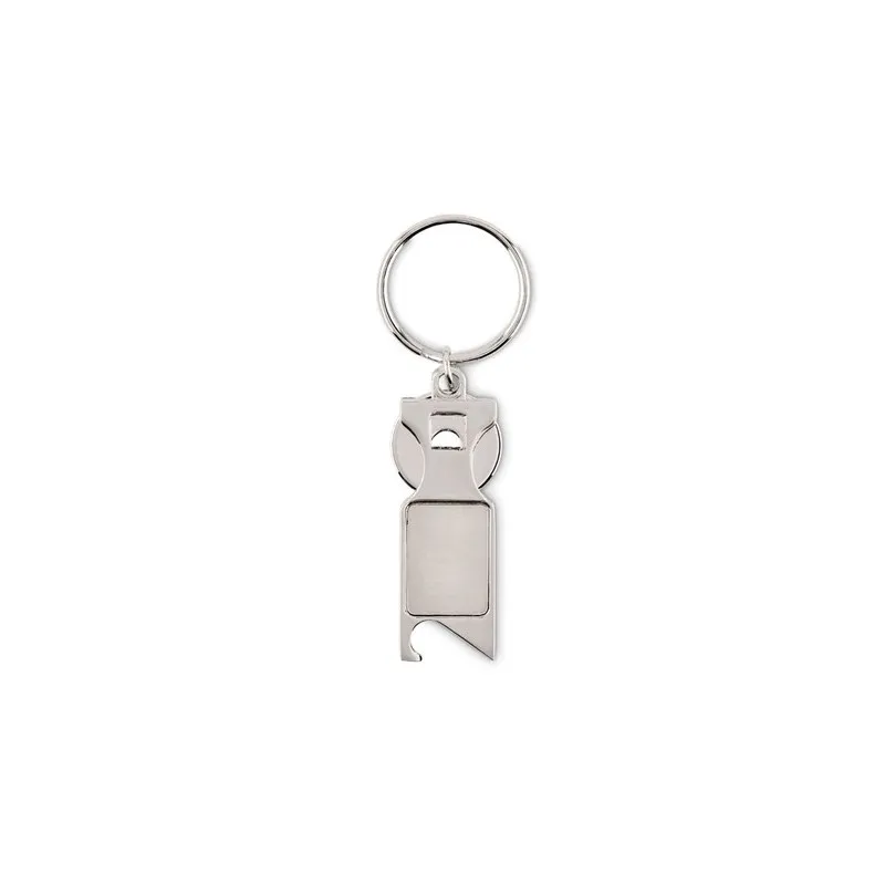 Porte-clés Jeton Euro Personnalisé Pratique pas cher - TOKEU Couleurs : bleu Matières : polyester recyclé cadeau entreprise pas 