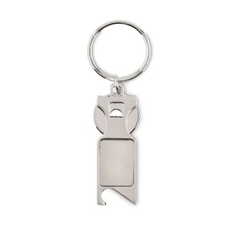 Porte-clés Jeton Euro Personnalisé Pratique pas cher - TOKEU Couleurs : bleu Matières : polyester recyclé cadeau entreprise pas 