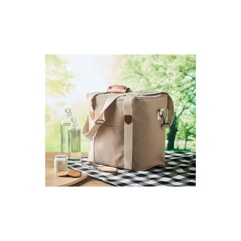 Sac isotherme grand en toile 450g personnalisé KECIL LARGE Couleurs : noir Matières : polyester recyclé goodies publicitaire évé