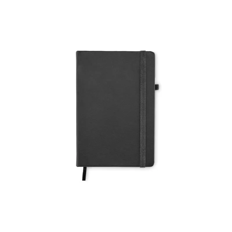 Carnet A5 ligné en PU recyclé ARPU Matières : PET recyclé Couleurs : noir impression logo haute qualité