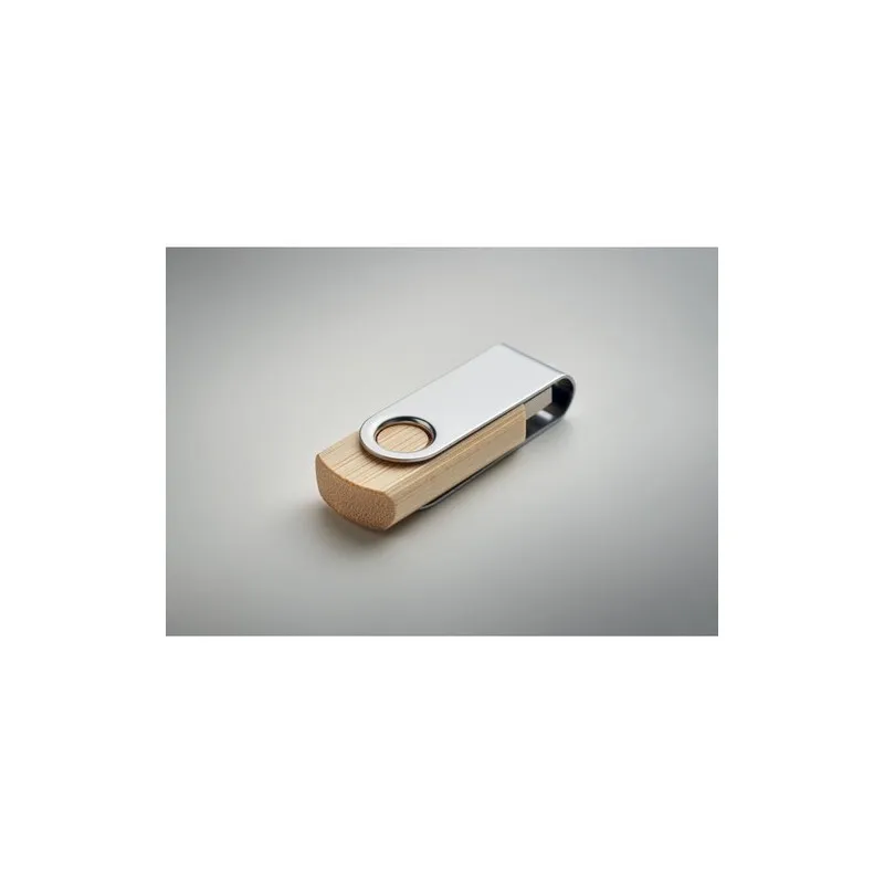 Clé USB 16GB Écologique en Bambou - MO6898-40 Matières : coton Taille textile : M Couleurs : blanc impression haute définition