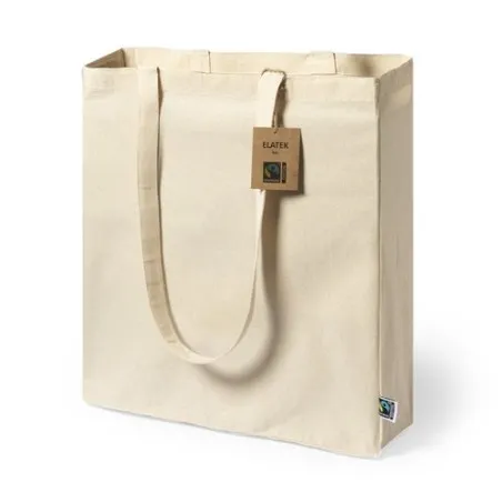 Sac Shopping Éthique Personnalisé Fairtrade Elatek Couleurs : blanc Contenance : 500 ml impression haute définition