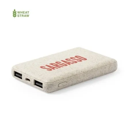 Power Bank Écologique Personnalisé 5000 mAh Pas Cher - Shiden Matières : coton Couleurs : rose personnalisable avec votre logo