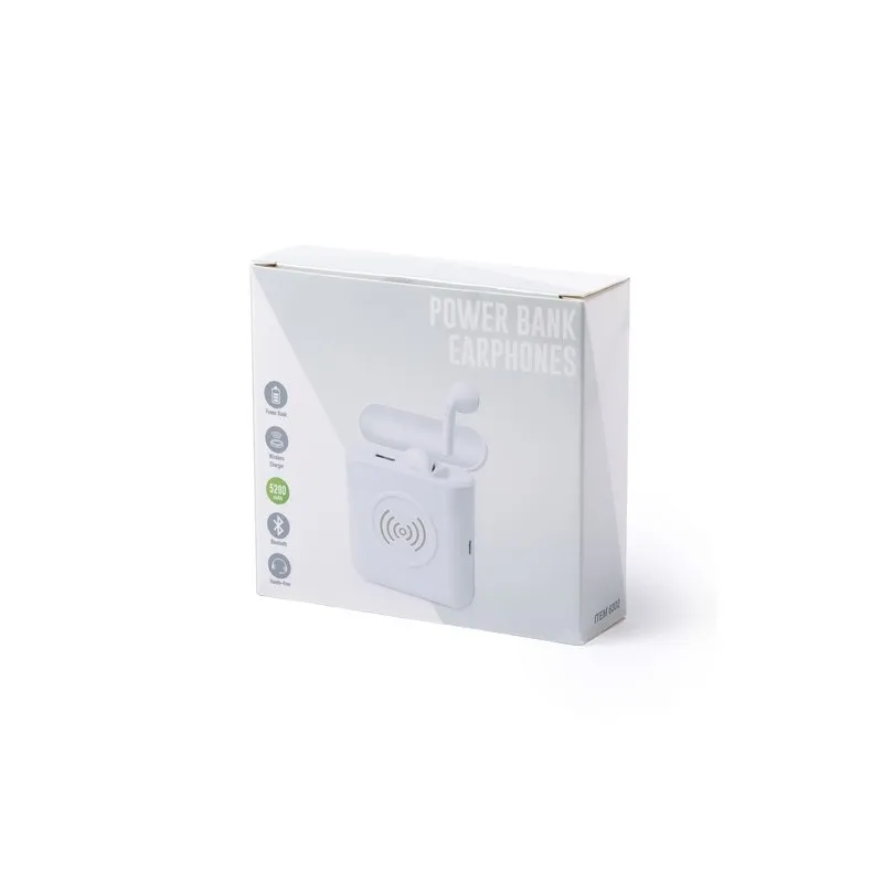 Écouteurs écologiques avec Power Bank - Molik Matières : toile Couleurs : noir Contenance : 20 L impression haute définition