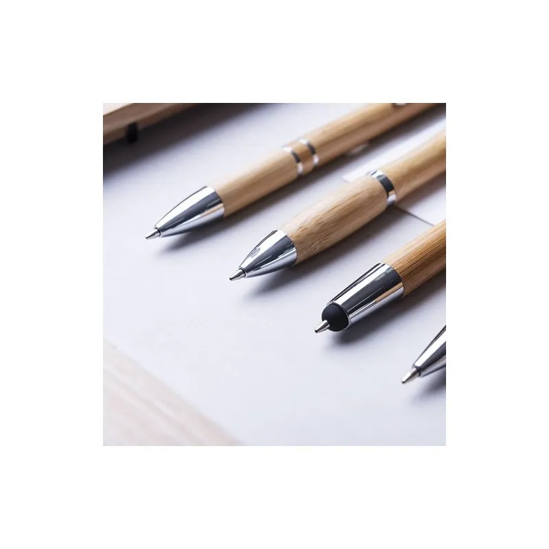 Stylo en Bambou Écologique Personnalisé Nikox Matières : Synthétique Couleurs : bleu translucide personnalisation rapide en Fran