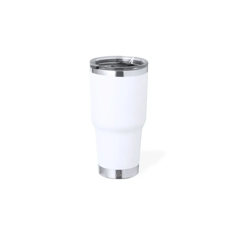 Tasse Isotherme Écologique Personnalisée Thermique - Tobey Couleurs : orange Matières : acier inoxydable recyclé cadeau entrepri
