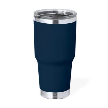 Tasse Isotherme Écologique Personnalisée Thermique - Tobey Couleurs : bleu Matières : acier inoxydable recyclé objet publicitair
