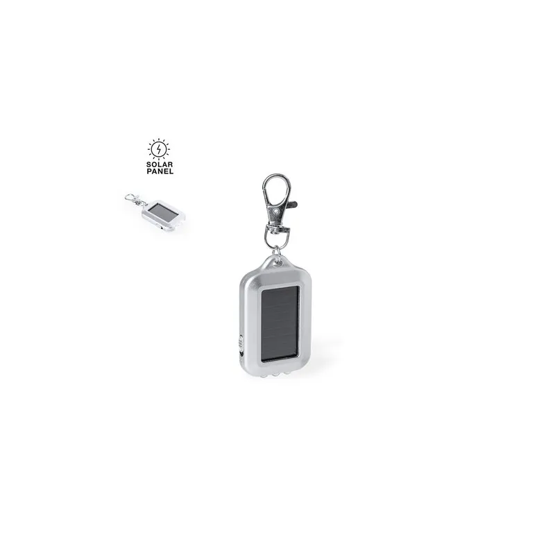 Porte-Clés Écologique Pratique Personnalisé avec Lampe Eluxo Matières : acier inoxydable Couleurs : noir personnalisable avec vo